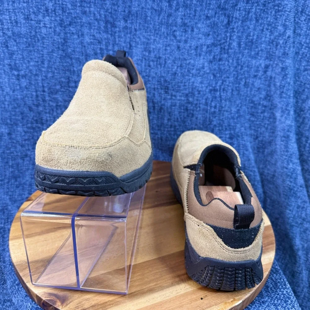Brazos Steel Toe Work Shoes Mens 13EE Tan Suede Leather Slip On 170843